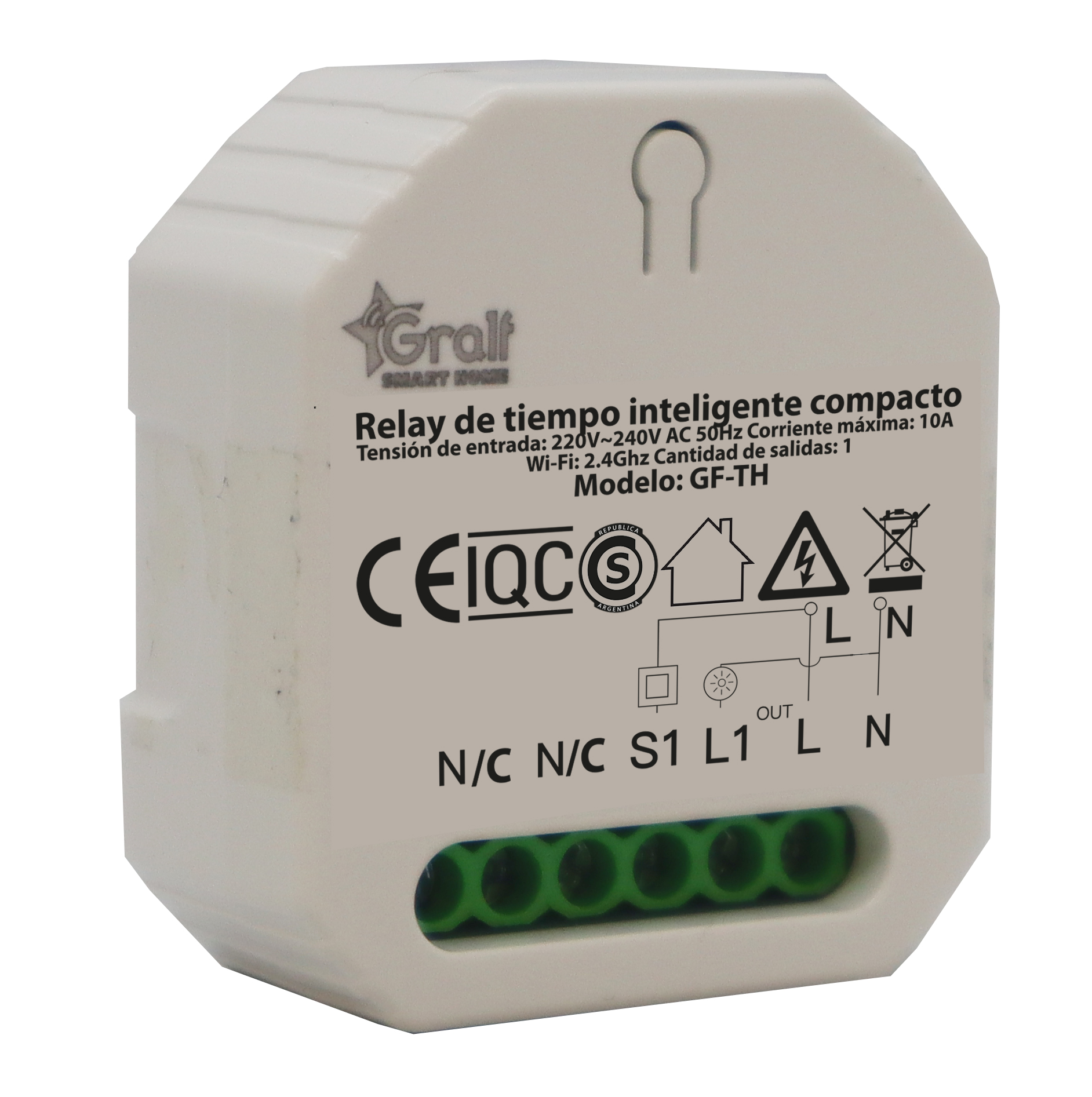 Relay de tiempo 1 Salida compacto Wi-Fi inteligente